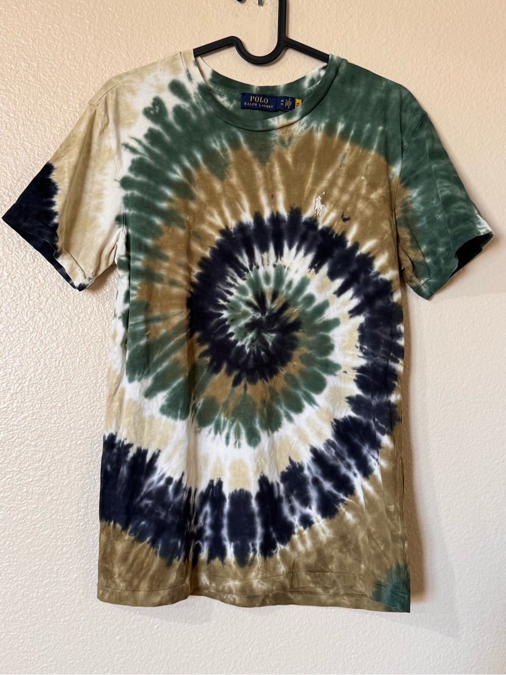 Polo Ralph Lauren RARE Earth Tone Swirl Tie Dye Graphic Tee XS Authentic